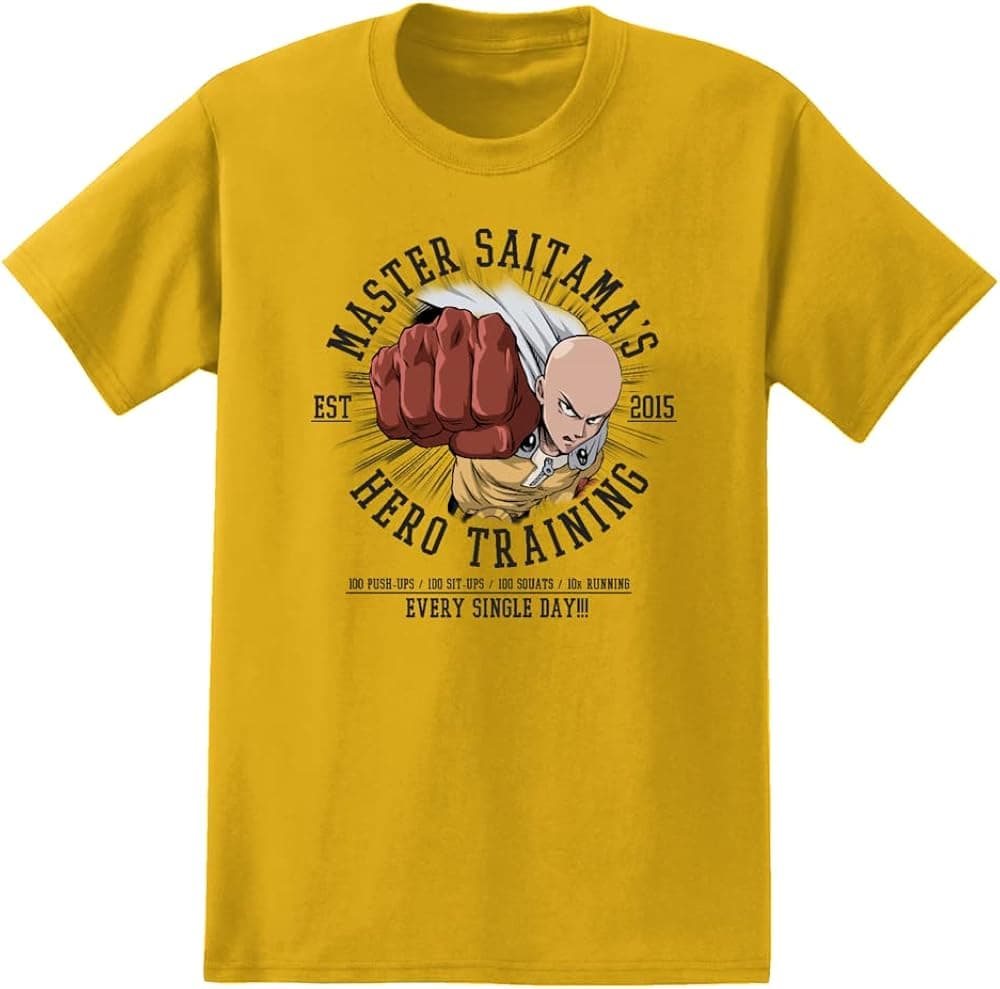 One Punch Man Master Saitama’s Hero Training Mens and Womens Short Sleeve T-Shirt