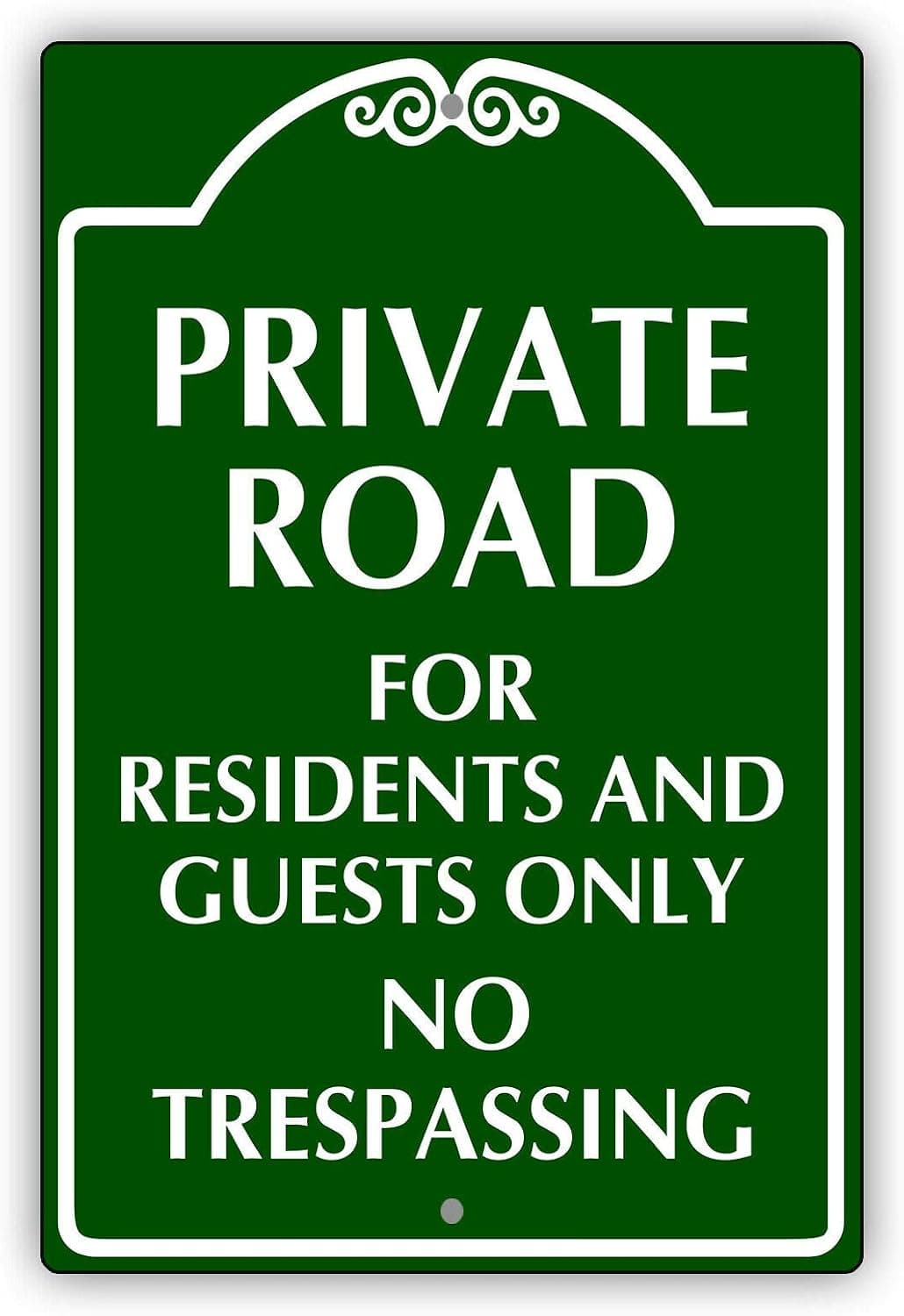 Afterprints Private Road for Residents and Guests Only Notice Novelty Aluminum Metal Sign 12"x18"