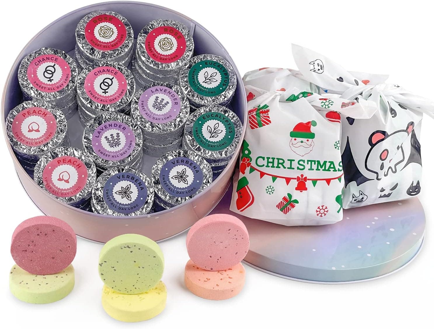 48+6 PCS Shower Steamers, 48 Value Pack Aromatherapy Shower Steamers & 6 Unique Scented Bags, Luxury Home Spa, Shower Steamer Gift Set for Women, Parties, Birthday, Mother's Day, Valentine's Day