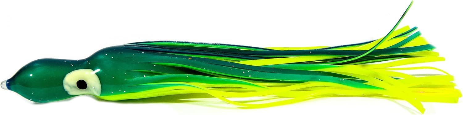 Boone Big Game Trolling Skirt (Pack of 5), Green/Yellow, 6-Inch