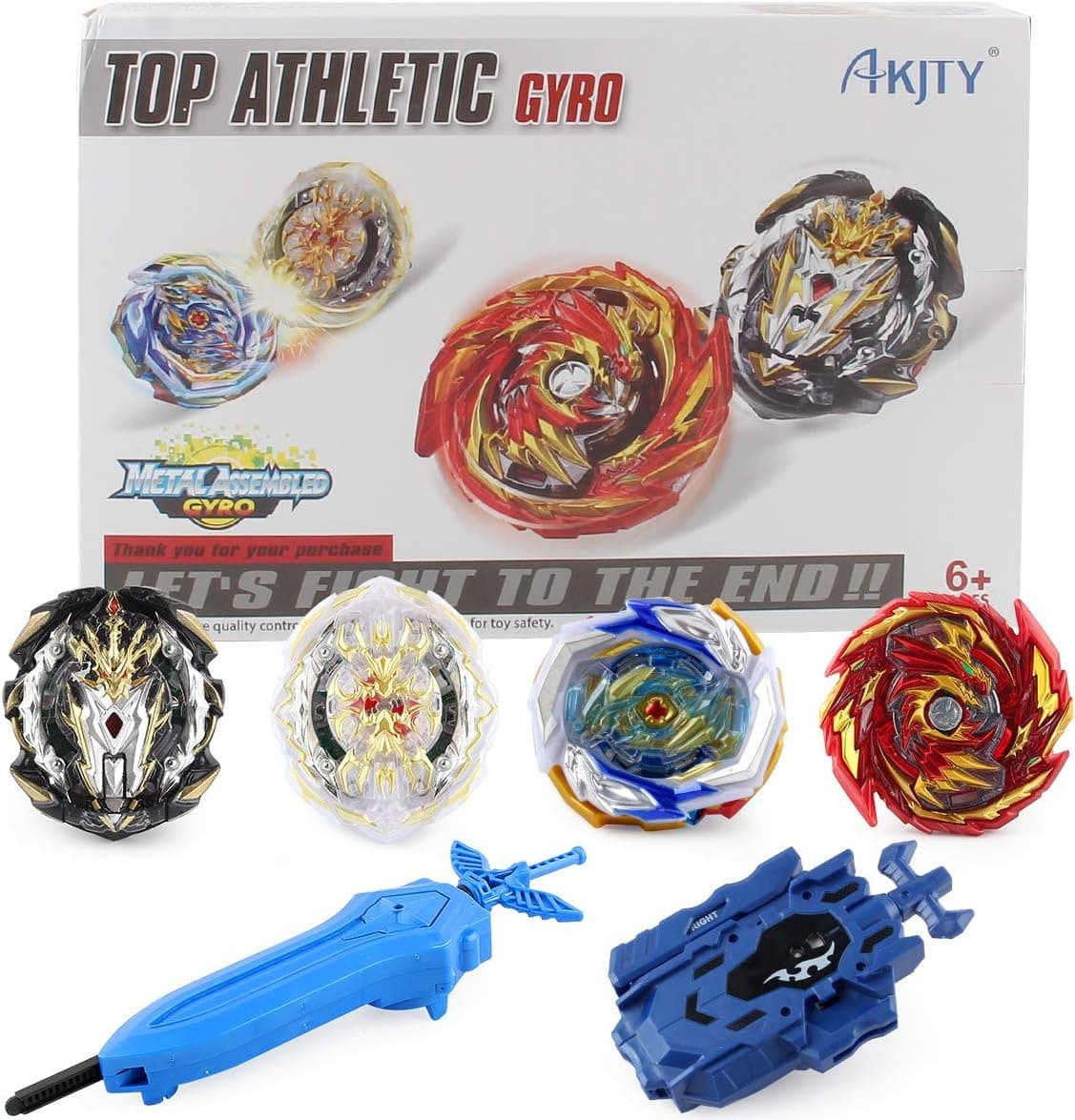 Spinning Burst Evolution Metal Fusion 4pcs Gyro Battling Set(Spriggan Requiem .0.Zt/Revive Phoenix.10.FR/Spriggan Spryzen/Achilles.00DM)