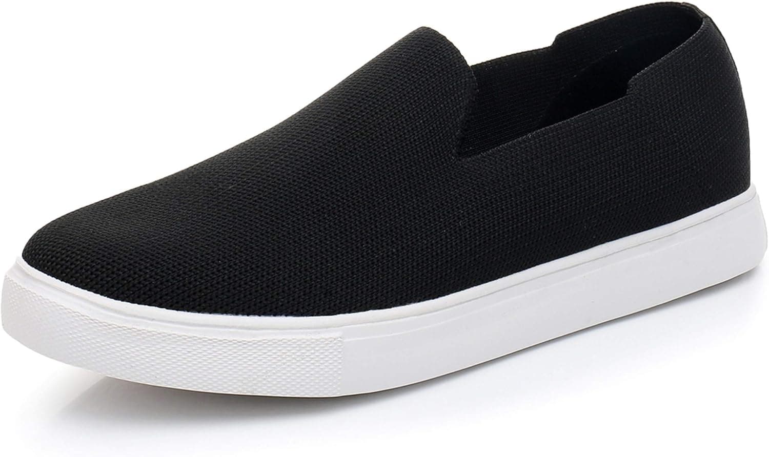 VenusCelia Women's Clouds Knit Slip-On Shoes (7.5 M US, Black)