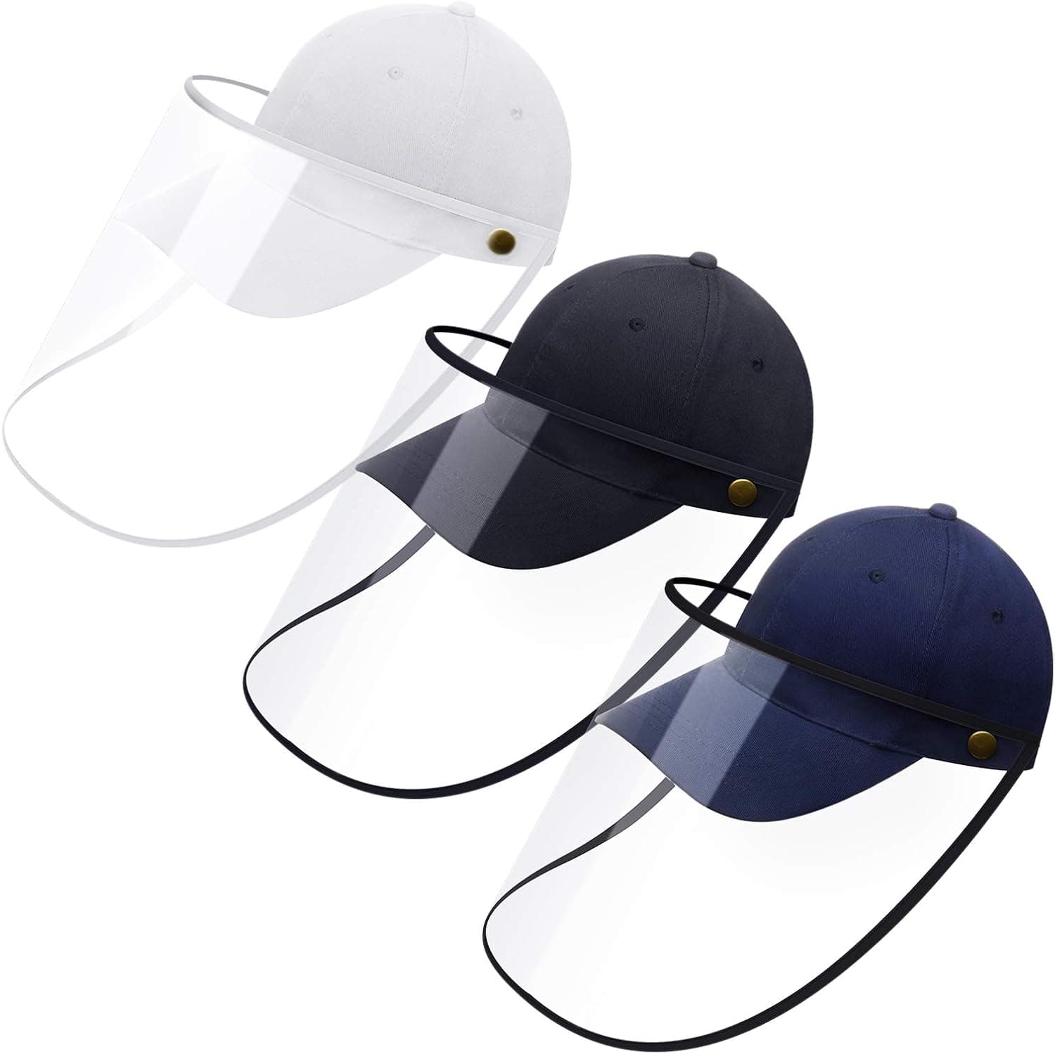 SATINIOR 3 Pieces Full Face Baseball Cap Unisex Protective Cap Protection Hat with Removable Face Cover for Travel Outdoor