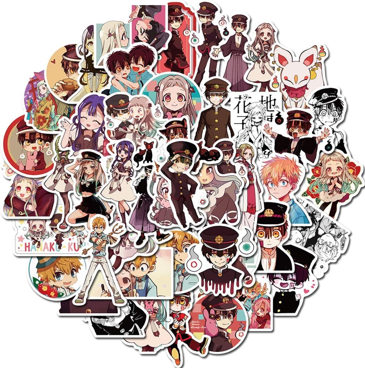50Pcs Cartoon Toilet-Bound Hanako-kun Stickers car Sticker for Snowboard Motorcycle Bicycle Phone Computer DIY Keyboard Car Window Bumper Wall Luggage Decal Graffiti Patches (Toilet-Bound Hanako-kun)