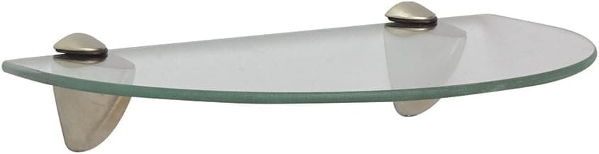 Shelf-Made KT-0134-812SN Curved Glass Shelf Kit, Satin Nickel, 8-Inch by 12-Inch