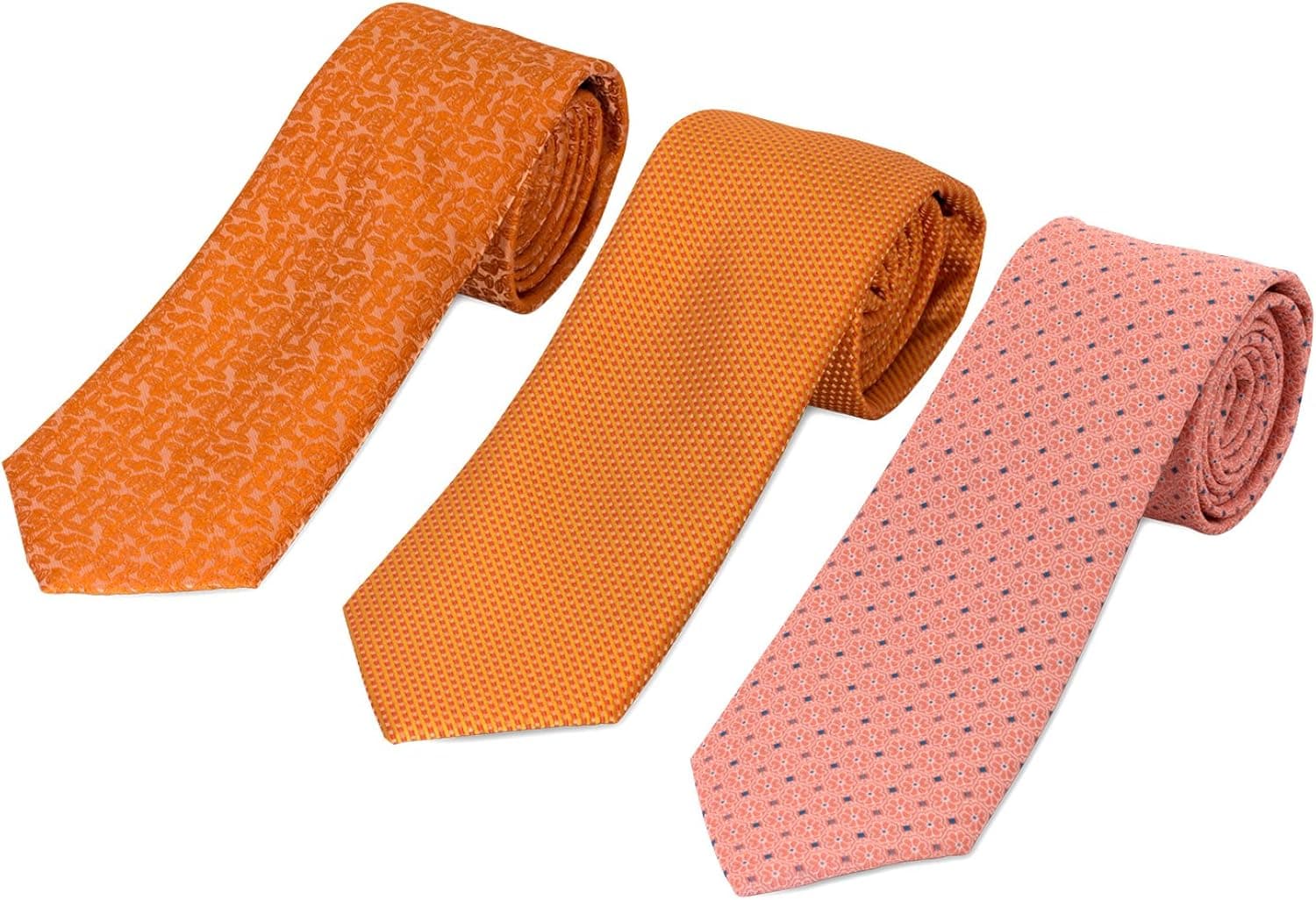 3 Pack Men's Micro Silk Neck Ties -Asstd Colors For Fashion & Business -by HBNY