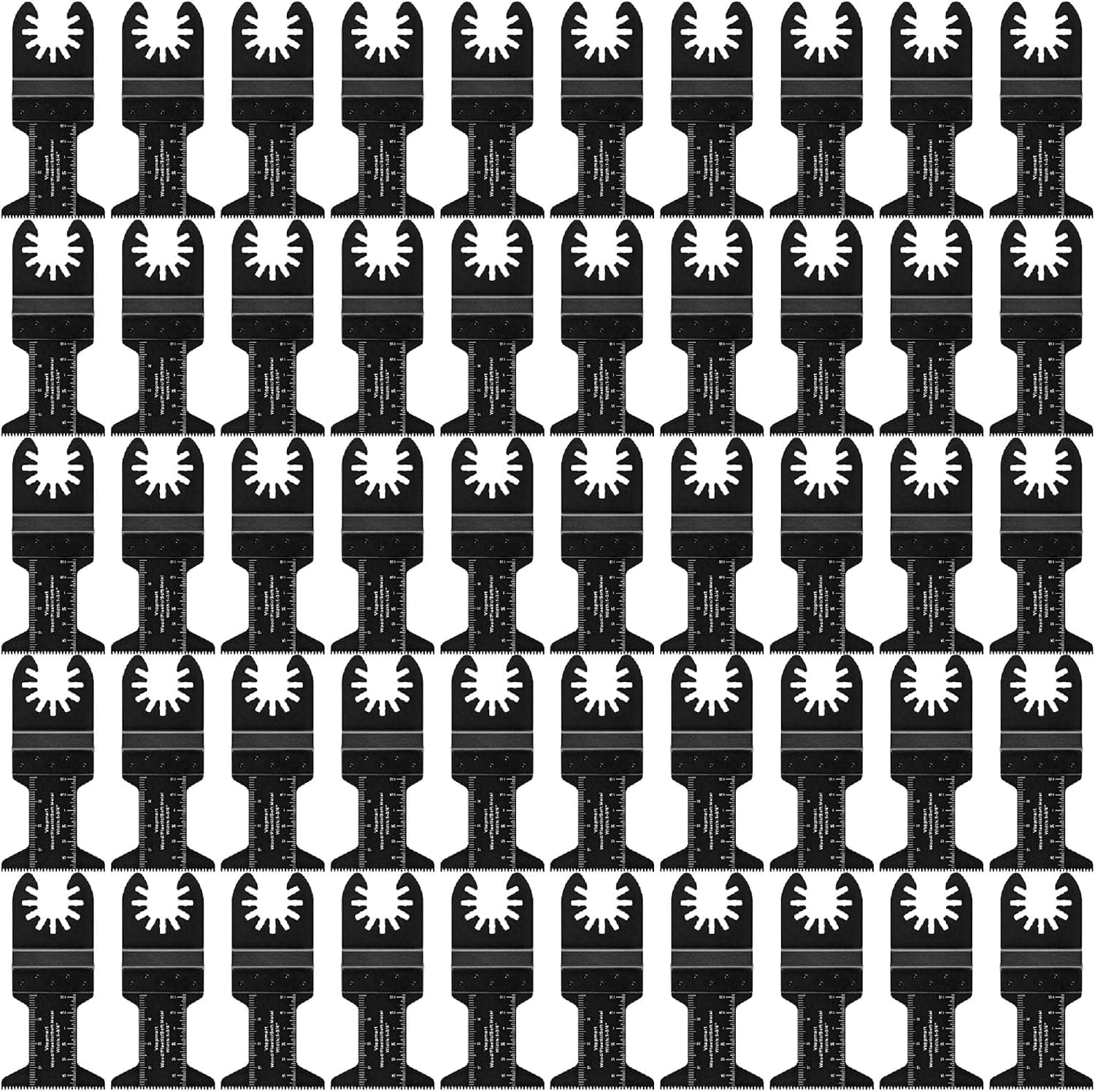 Vtopmart 50pcs Wood Oscillating Multitool Quick Release Saw Blades Compatible with Fein Multimaster Porter Cable Black & Decker Bosch Craftsman Ridgid Rockwell Ryobi Makita Milwaukee