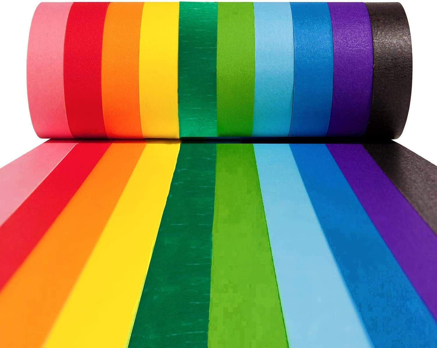 Colored Masking Tape,10 Rolls Colored Painters Tape for Arts and Crafts, Rainbow Labelling Masking Tape for School Supplies,1 Inch x 13Yards