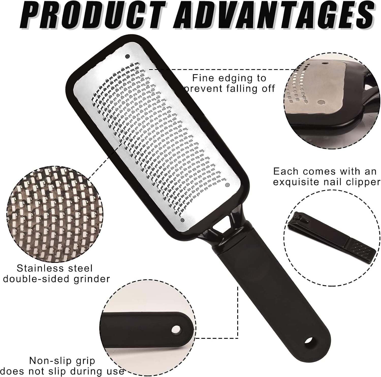 Foot Scraper, Foot File to Remove Calluses, Made of Stainless Steel.