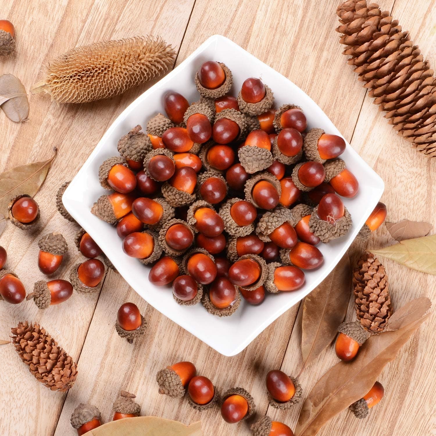 DearHouse 50 Pieces Fake Acorns for Crafts Artificial Fruit Props Acorns Decoration Crafting DIY Home Party Wedding Decor Thanksgiving Christmas Festival, Brown