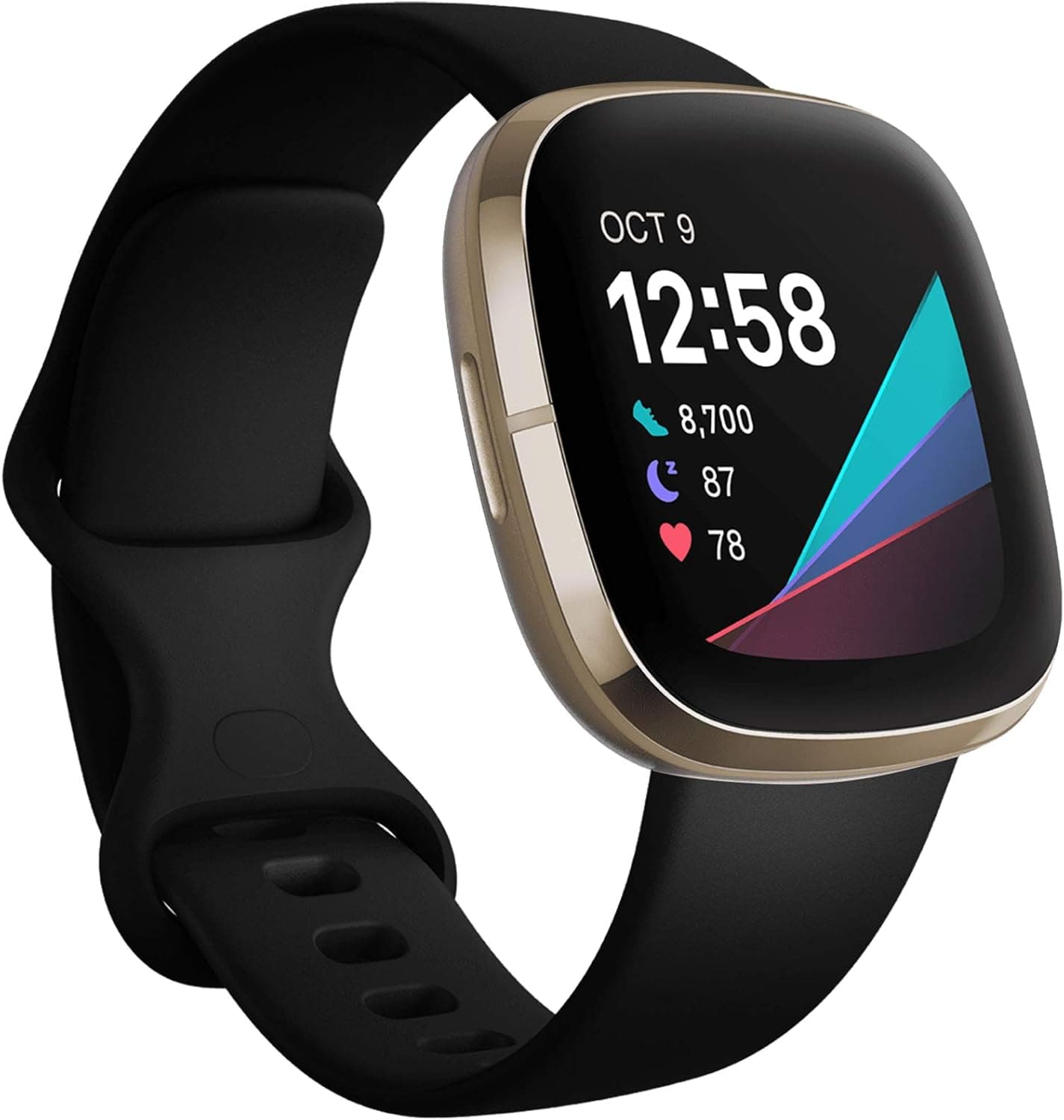 poshei Band Compatible with Fitbit Versa 3/Fitbit Sense for Women and Men, Soft Silicone Sport Strap Replacement Wristband with Ventilation Holes for Fitbit Versa 3/Sense Smartwatch