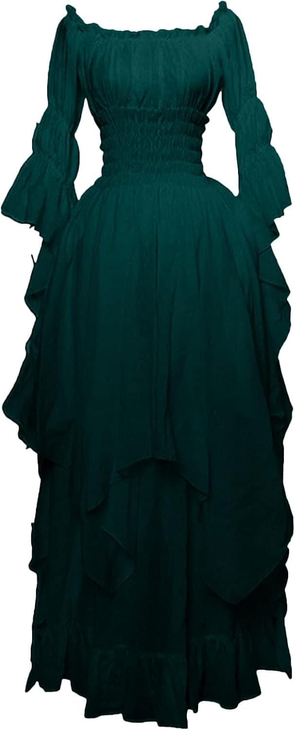 Womens Renaissance Dress With Hood Medieval Vintage Dresses Lace Up Corset Victorian Dress Gothic Cosplay Costumes
