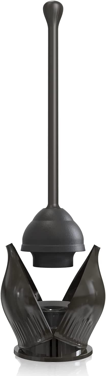Toilet Plunger with Holder, Efficient Plungers for Bathroom, Hideaway Toilet Plunger Heavy Duty, Drip-Free Toilet Bowl Plunger with Cover