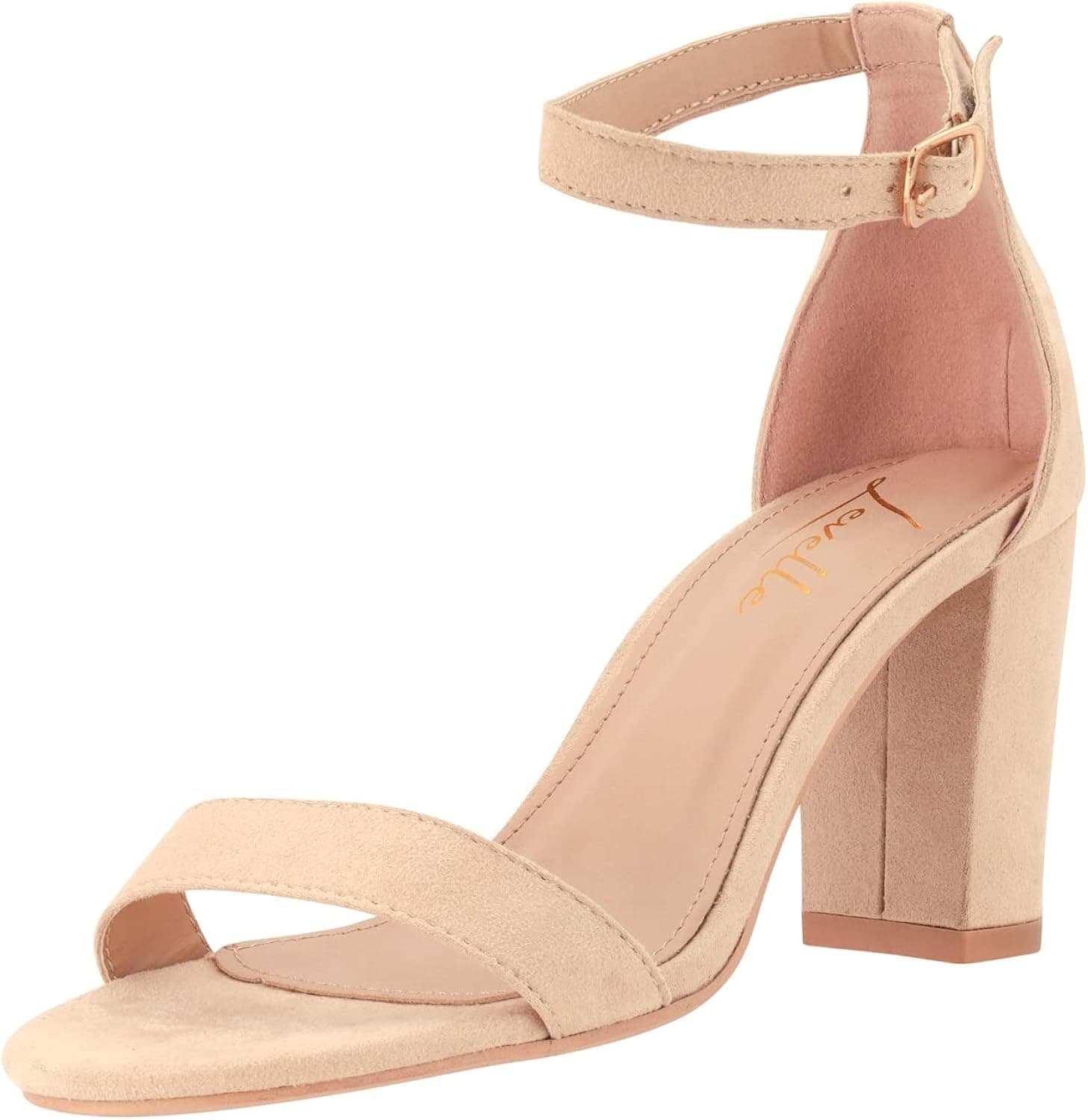 Levelle Women's Lexi Open Toe Ankle Strap Chunky Block Heel Sandals