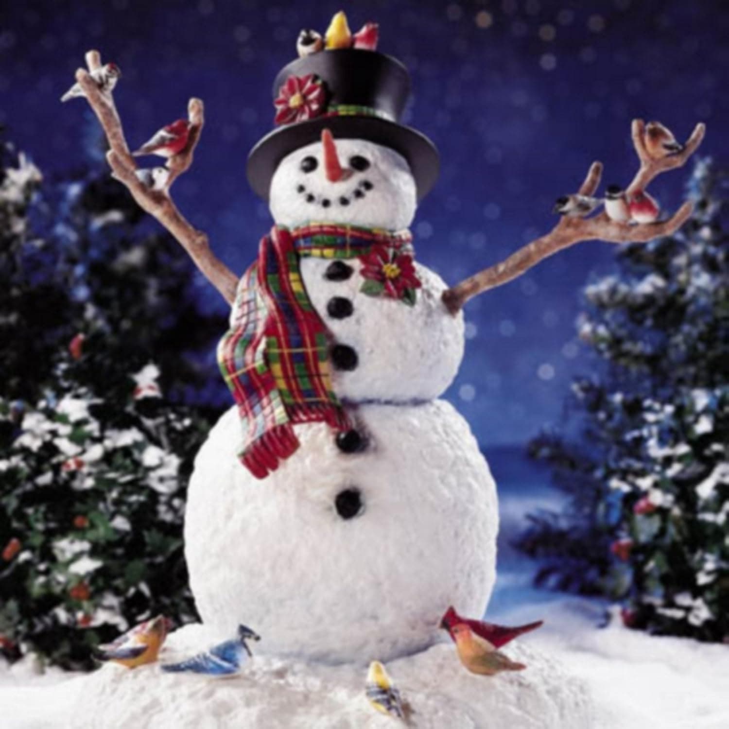 Lenox "Feathered Friends" Snowperson Sculpture Inspired by Lynn Bywaters