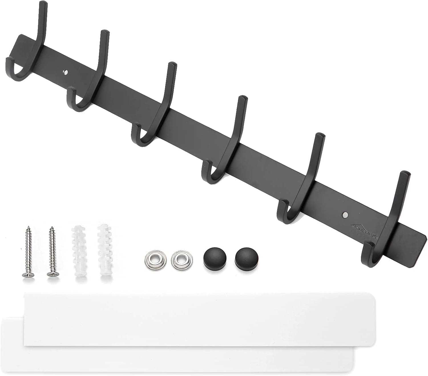 Wall Hooks-6 Tri Hangers Vertical Metal Rack Wall Mount for Hanging Coat Towel Hat Jacket Backpack Bag, Black