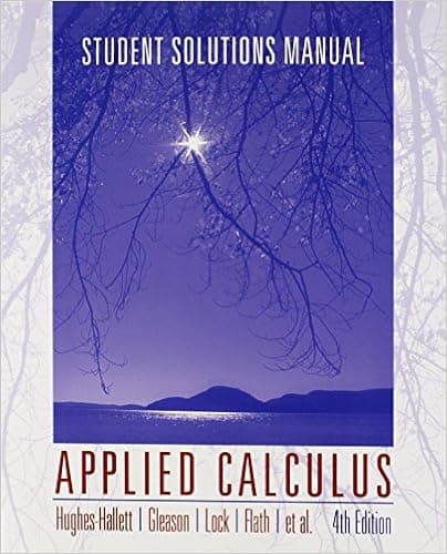 Applied Calculus, Student Solutions Manual