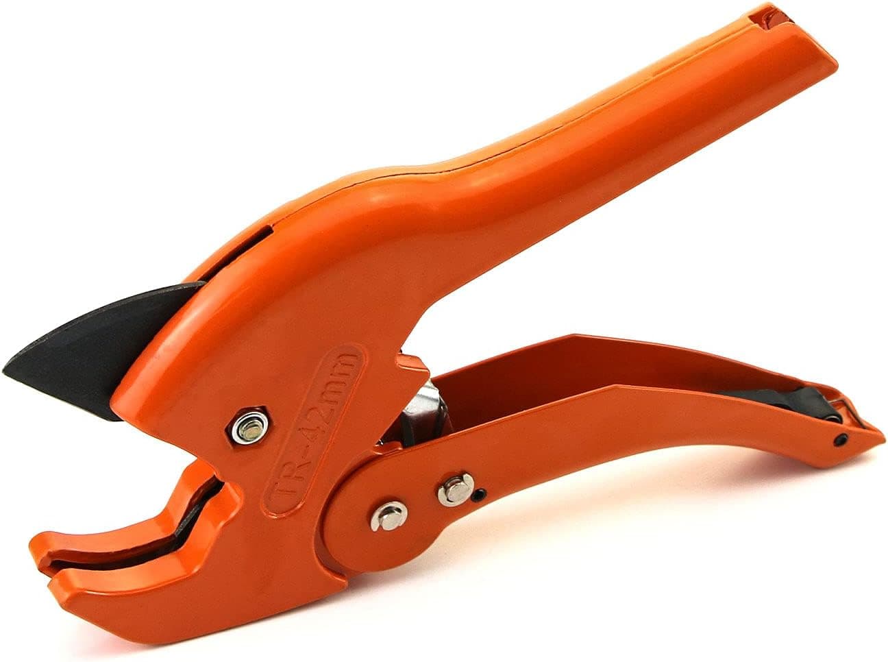 QWORK PVC Cutter Ratchet-type Pipe Cutters for Cutting PEX, PVC, and PPR Plastic Hoses and Plumbing Pipes up to 1-5/8", Ideal for Home Working and Plumbers