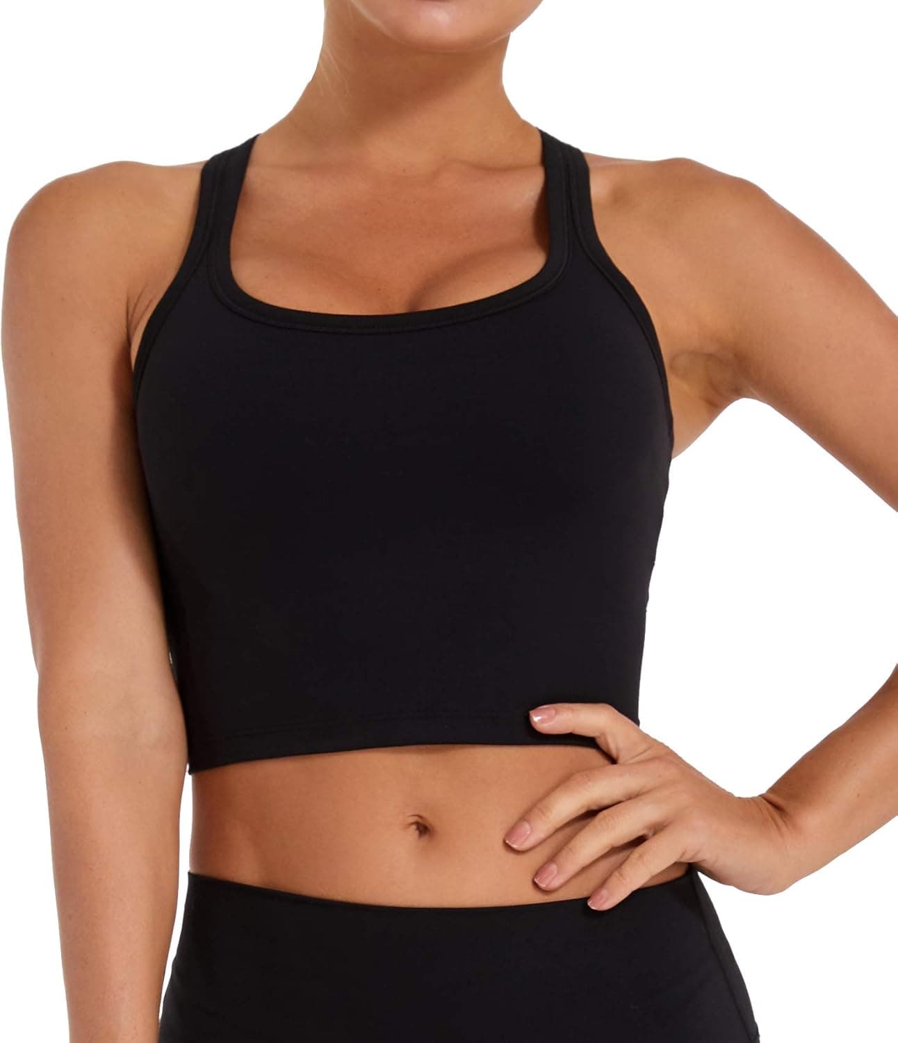 Keepthy Women's Racerback Sports Bra Removable Padded Yoga Crop Top Fitness Workout Running Tank Tops