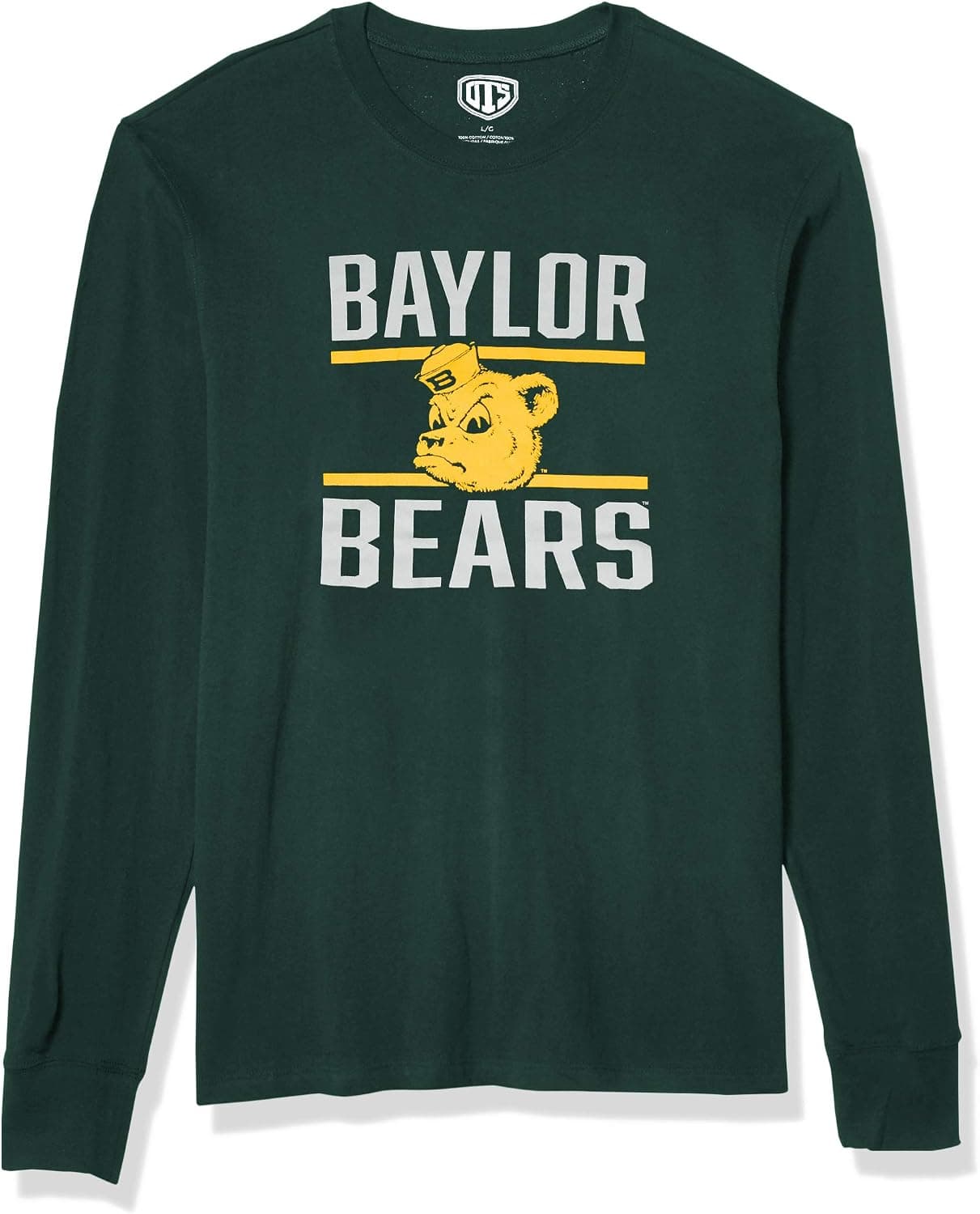 OTS NCAA Baylor Bears Men's Rival Long Sleeve Tee, Double Bar, X-Large