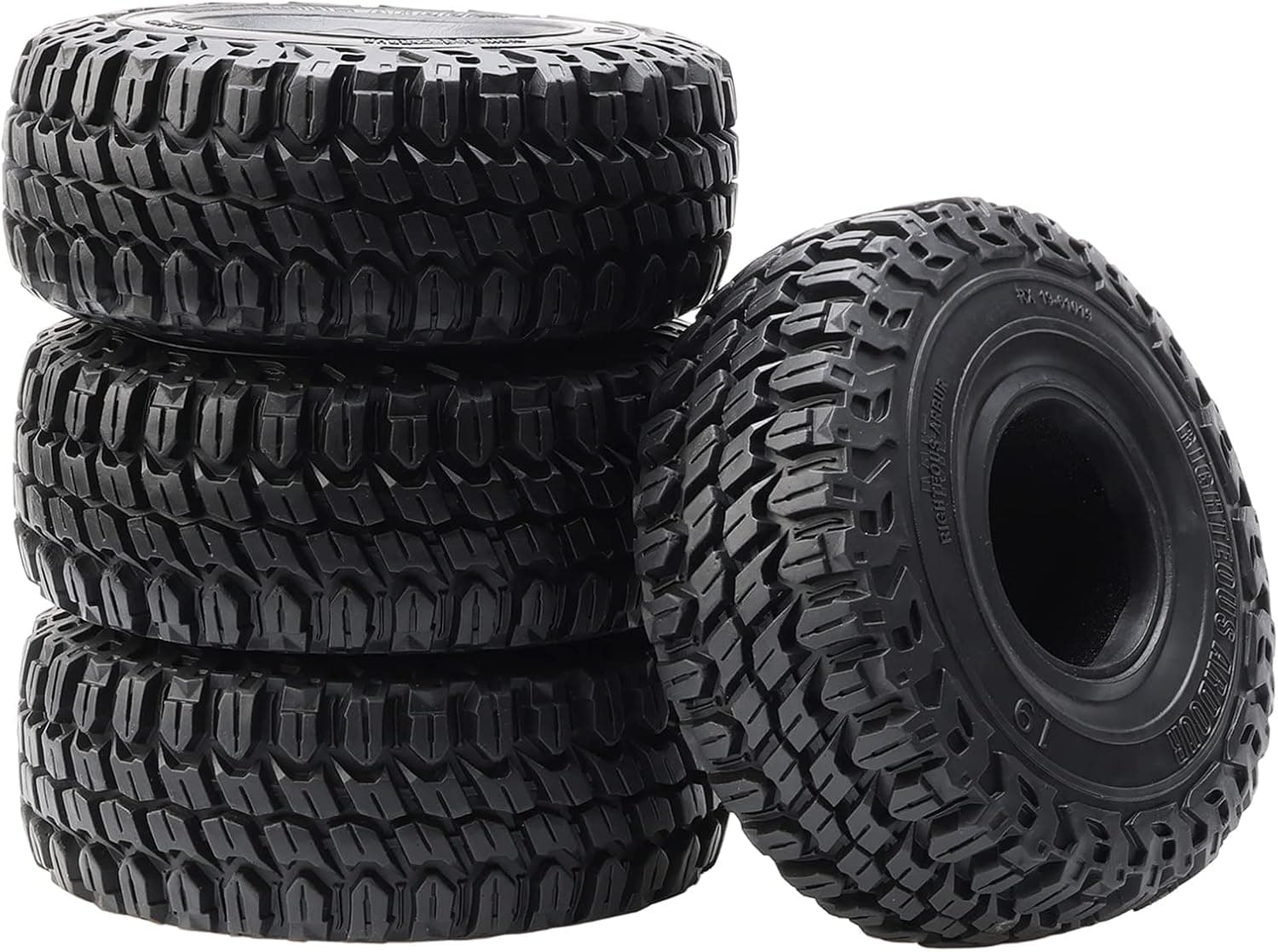 Rchobbytop 4PCS 1.9 Inch Tires OD 5 Inch / 128mm Rubber Tyres with Foam Inserts for 1/10 RC Rock Crawler Axial SCX10 SCX10 II 90046 90047 SCX10 III AXI03007 TRX6 TRX4 RC4WD D90 D110