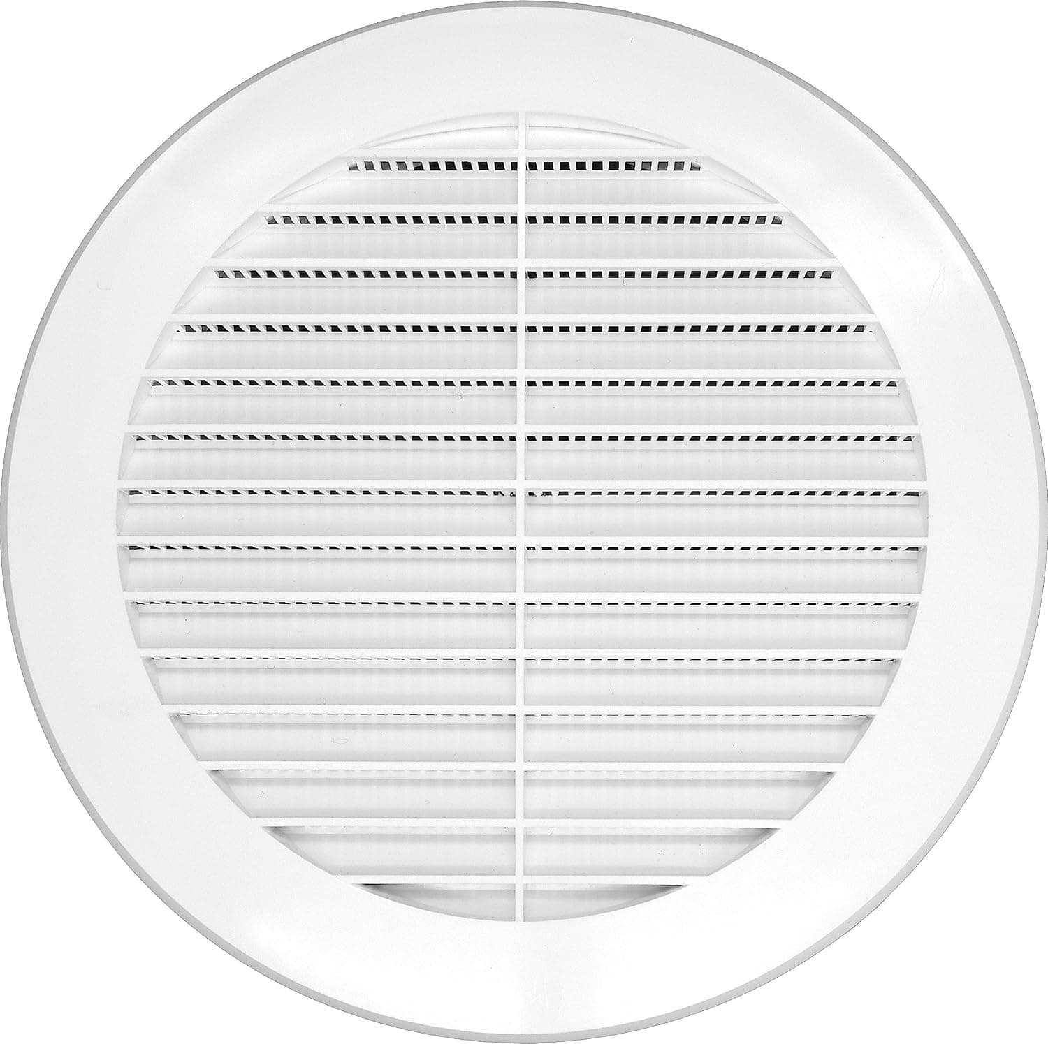 Repa Market White Vent Cover 6 Inch - Plastic Round Soffit Vent - Air Vent Louver - Grille Cover - Built-in Fly Screen Mesh - HVAC Ventilation (6'' Inch, Plastic - White)