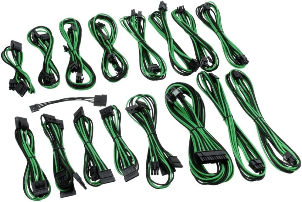 CableMod C-Series ModFlex Cable Kit for Corsair AXi/HXi/RM (Yellow Label) - Black/Green [CM-CSI-FKIT-KKG-R]