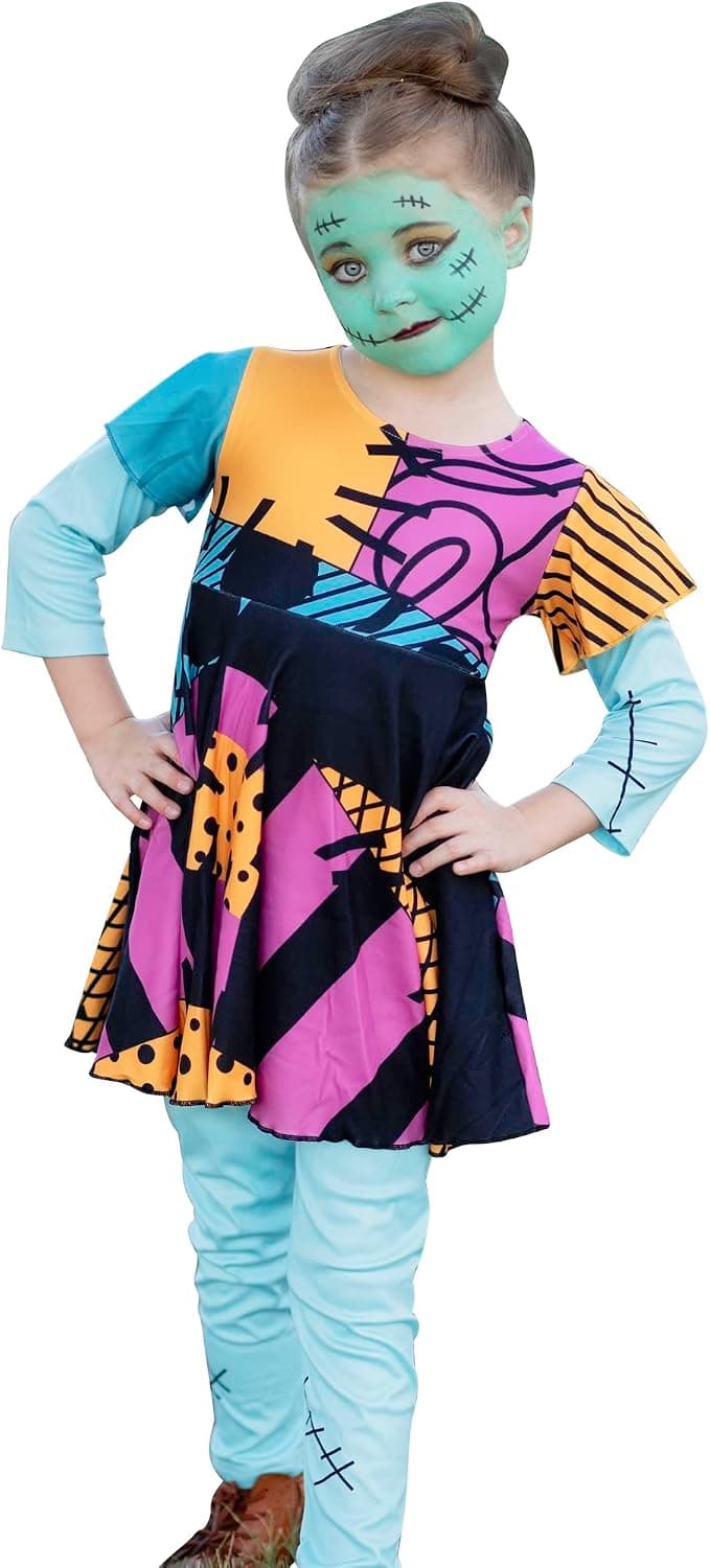 fioukiay Girls Halloween Costume Toddler Girl Halloween Clothes Outfits Little Kids Halloween Dress Legging Pants Clothing Sets