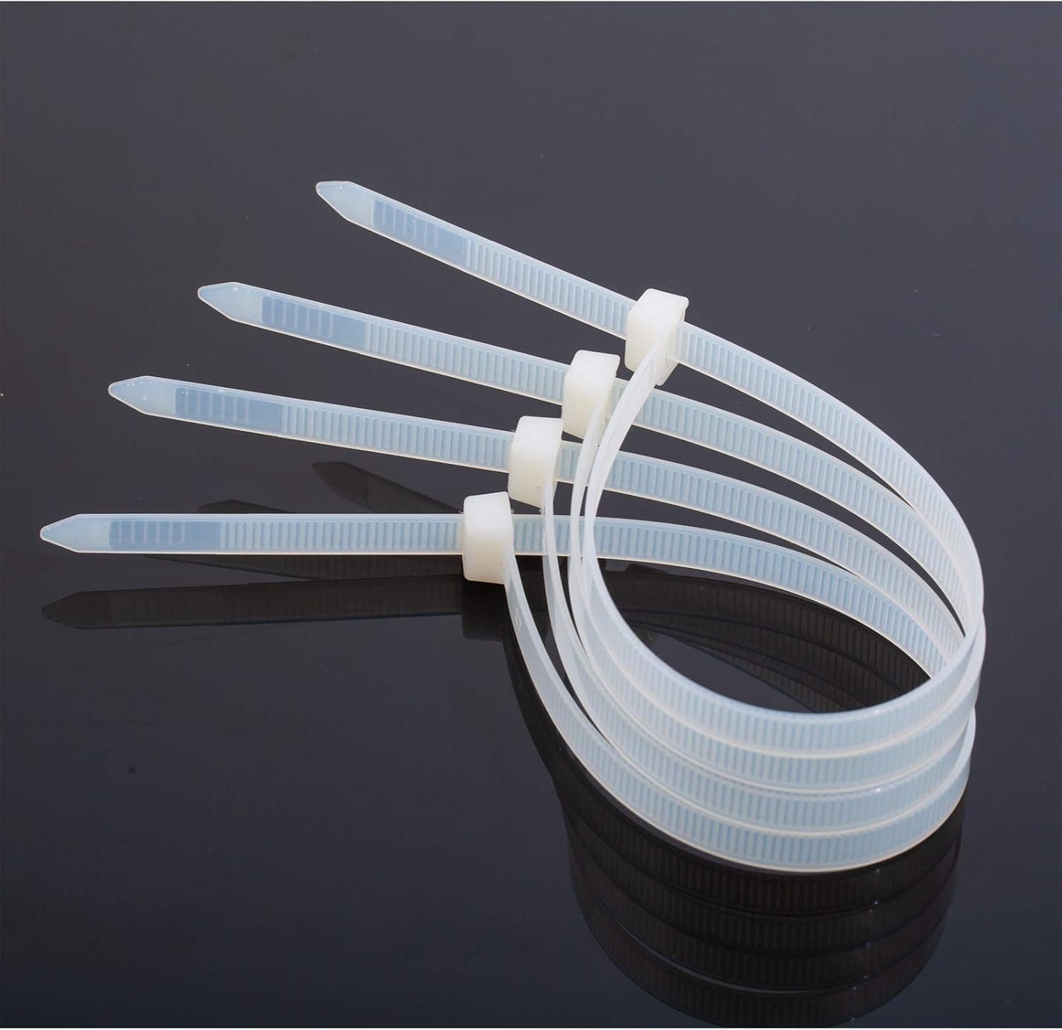 16inch Zip ties white XINGKEDA Cable ties 100pcs Nylon zip ties With 80 lbs tensile strength Perfect for home Office Garage and Workshop