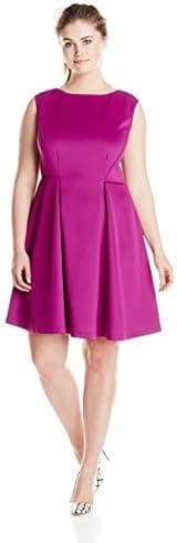 Gabby Skye Women's Plus Size Solid Fit & Flare Dress