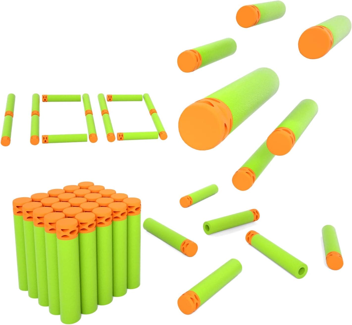 BOROLA 100Pcs Hollow Out Soft Foam Refill Waffle Darts Compatible for Nerf Elite Series Blasters
