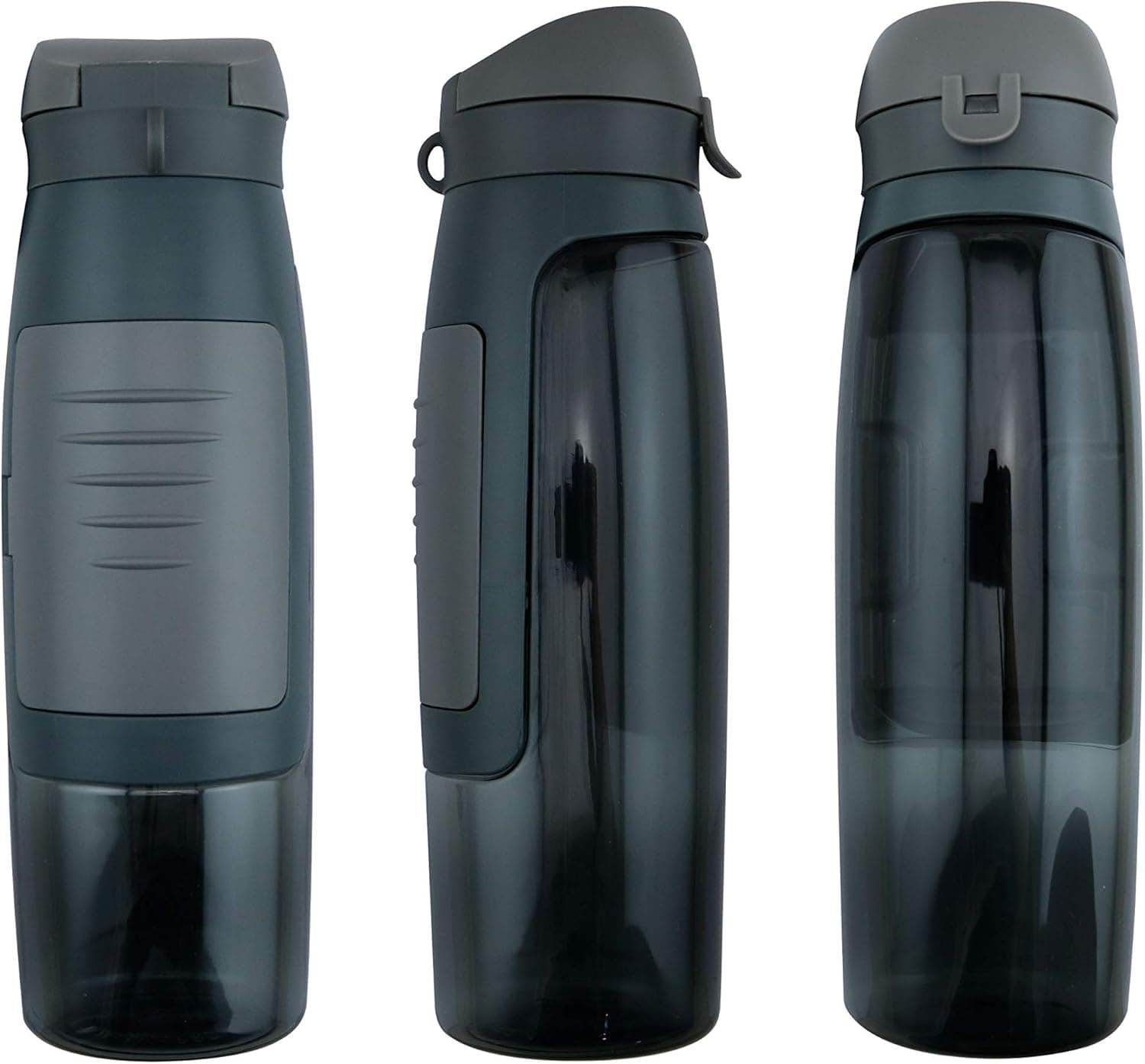 Water Bottle BPA Free Storage Money Key Secret Compartment for Gym Workout Exercise (Grey)