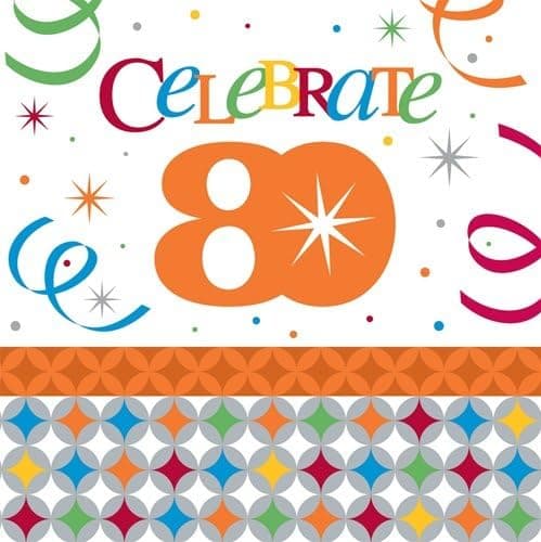 80th Celebrate In Style 13 in. Luncheon Napkin - 16/Pkg.