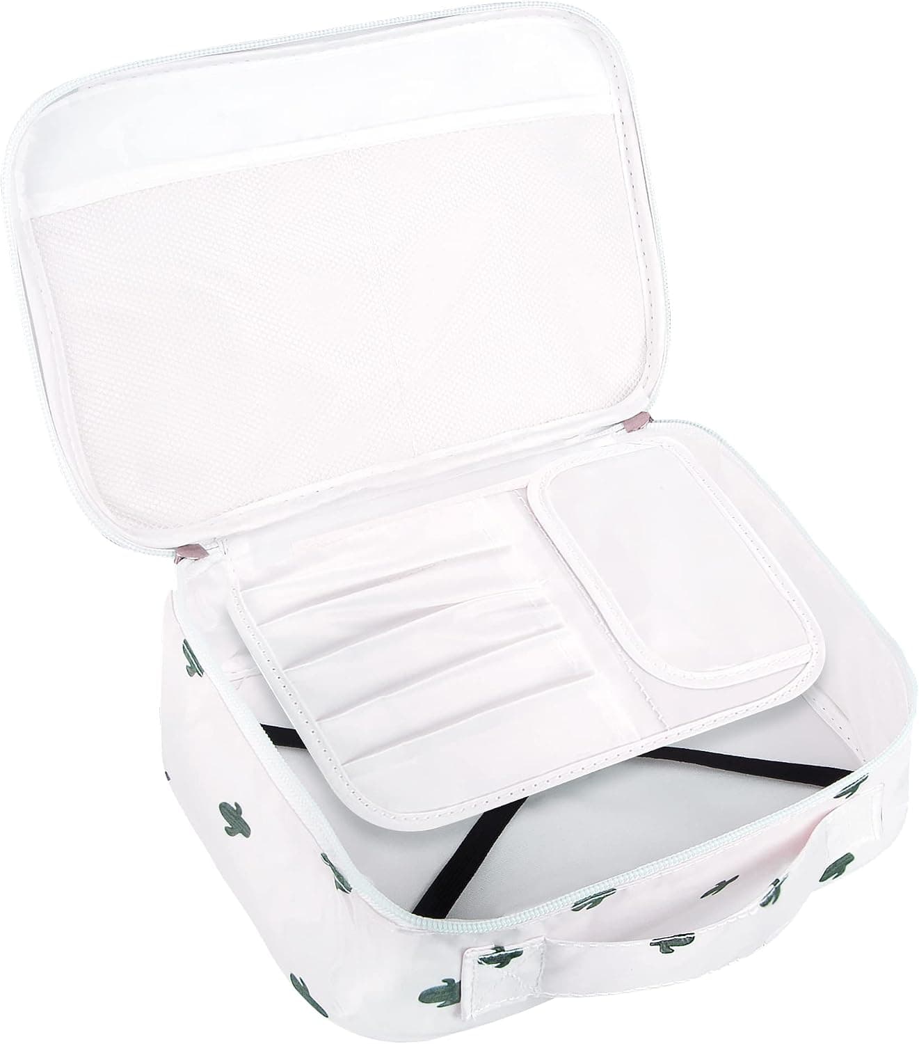 Vercord Travel Makeup Cosmetic Case,Portable Brushes Case Toiletry Bag Travel Kit Organizer Cosmetic Bag Cactus A