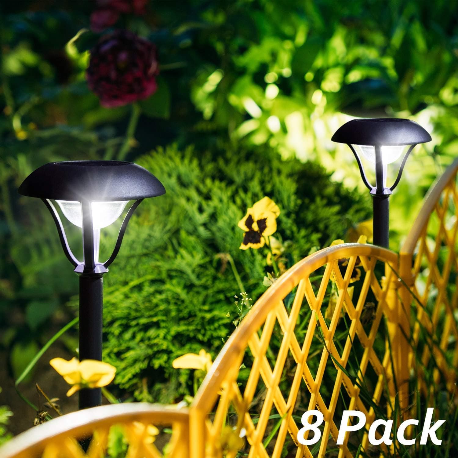 OxyLED Solar Path Lights, 8 Pack Garden Stake Light Solar Powered, Decorative Waterproof Outdoor Landscape Lighting Auto On/Off Dusk to Dawn for Pathway, Lawn, Patio, Yard, Christmas