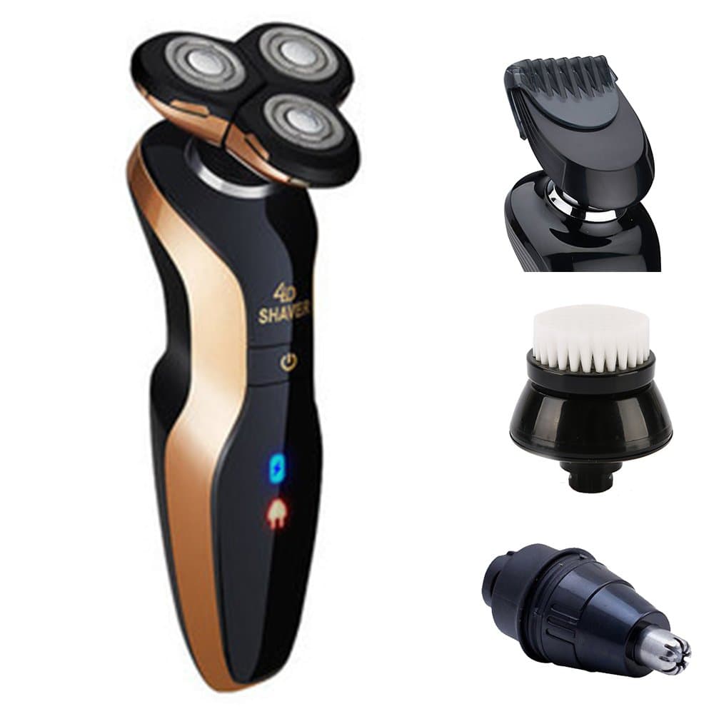 J-DEAL Systemic Waterproof Electric Rechargeable Shaver Razor Wet/Dry for Men + Replaceable Kit