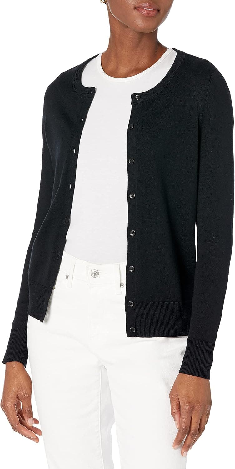 Amazon Essentials Women's Lightweight Crewneck Cardigan Sweater (Available in Plus Size)
