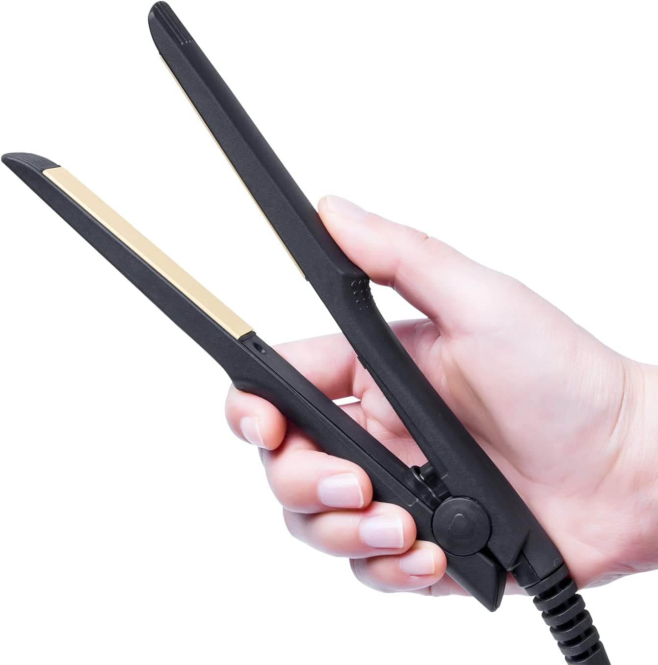Mini Flat Iron Hair Straightener,2 in1 Hair Straightener and Hair Curlers Iron 0.5 in,Tiny and Light Size is Suited for Kids, Travel, Short Hairs, Bangs,Hair Tail,Beard and Men's Short Hair