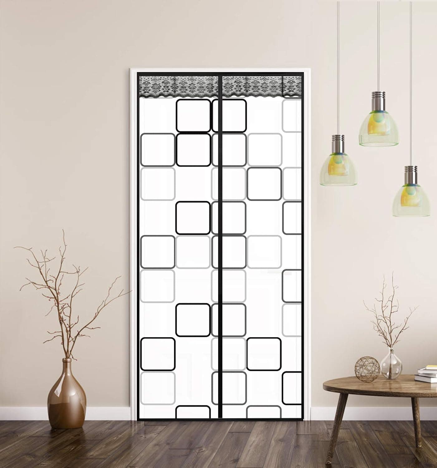 eletecpro Magnetic Insulated Door Curtain, 32 x 80 Inch EVA Door Screen Winter Stop Draft Keep Cold Out Door Cover for Kitchen, Bedroom, Air Conditioner Room, Fits Doors up to 32 x 80 Inch - Black