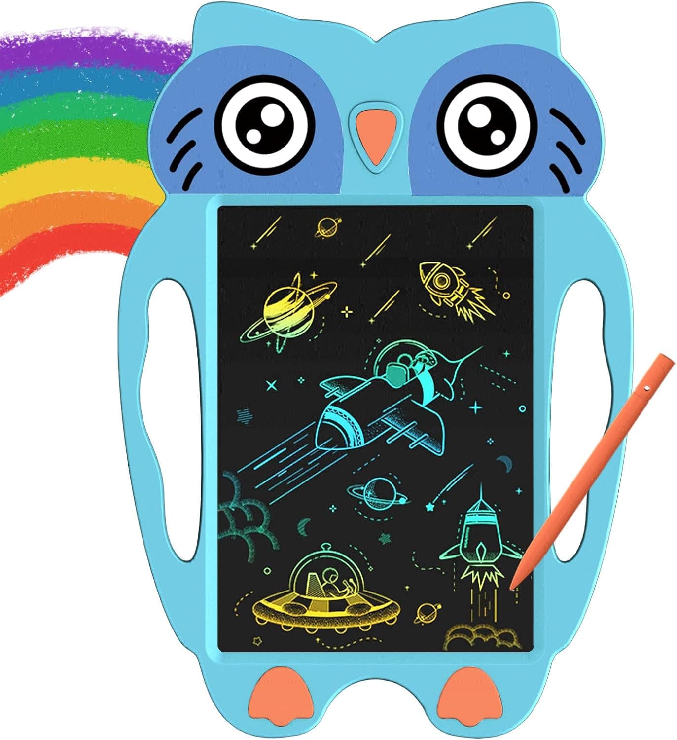 Toy Gifts for 3-8 Years Old Boys Girls, Owl LCD Writing Tablet, Colorful Screen Drawing Pad, Doodle Board, Educational and Learning Toys for Toddlers, Birthday Gifts for 3 4 5 6 7 Year Old Kids (Blue)