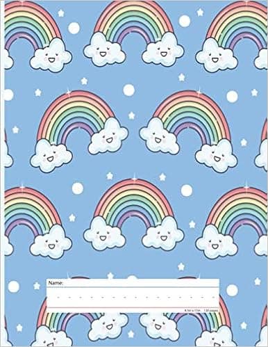 Rainbow Primary Composition Notebook: Kids Wide Ruled Comp Book, Lined Paper Story Journal, Grades K-2 Writing Workbook, Dotted Notebook Perfect for Homeschool Supplies, 120 Sheets