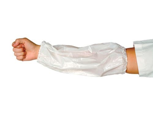 Superior SLPD16E Polyethylene Disposable Protective Sleeve with Elastic at Both Ends, 16" Length, White