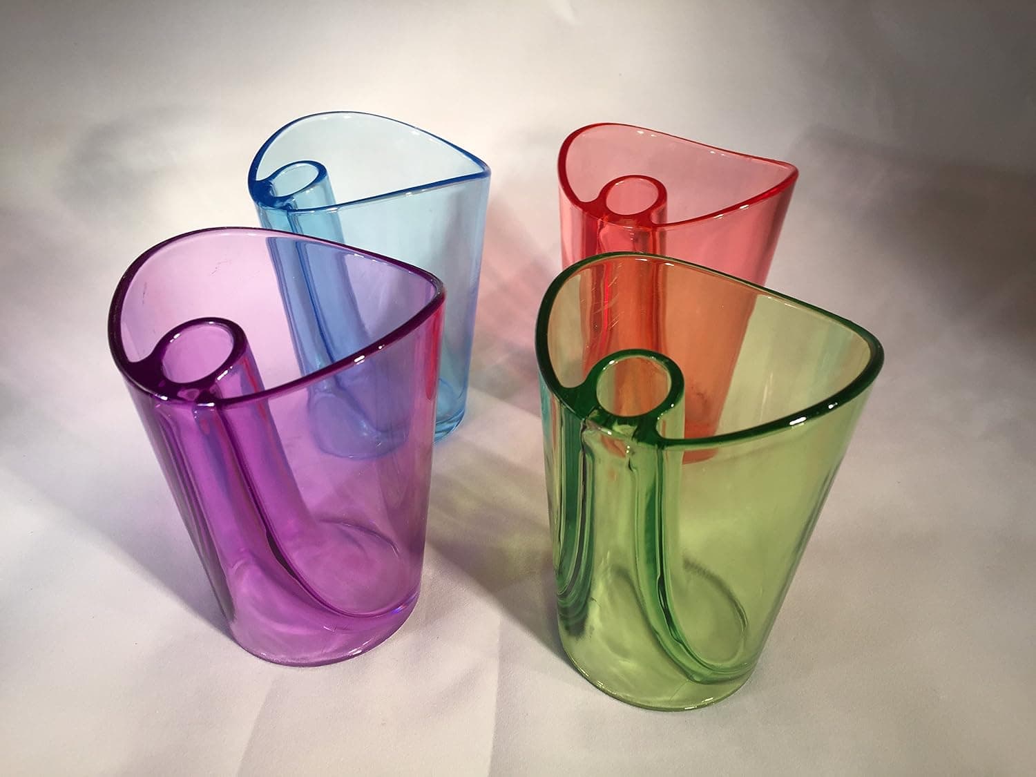 Mount Plus Innovative Antiscale Transparency Toothbrush Holder and Toothbrushing Cup (Set of 4 Cups