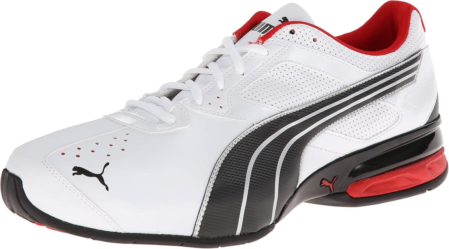 PUMA Men's Tazon 5 Cross-Training Shoe,White/Black Grey/Ribbon Red,13 M US
