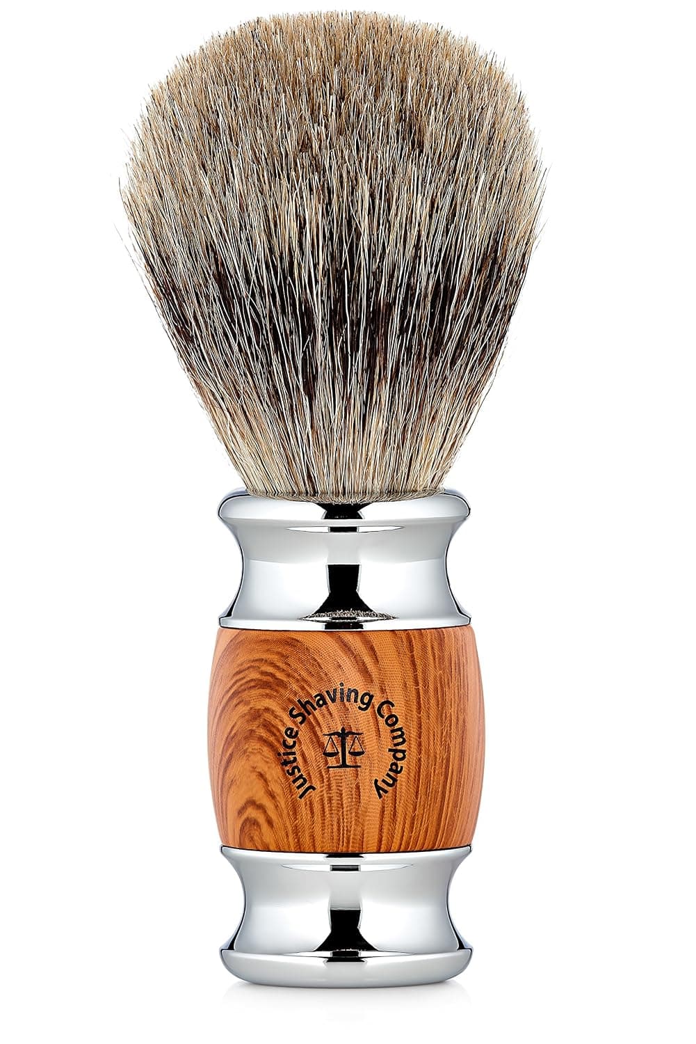 Justice Shaving Company Best Badger Shaving Brush - A Luxury Badger Shave Soap Brush - The Core of Your Wet Shaving Kit (Beech)