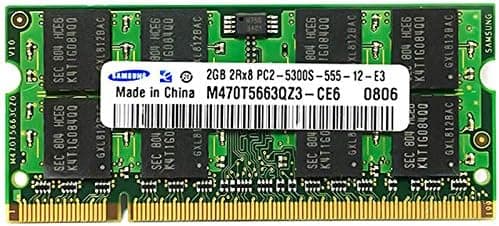 SAMSUNG M470T5663QZ3-CE6 2GB DDR2 PC2-5300 CL5 1.8V256MBX64 128X8 8K 200P SODIMM