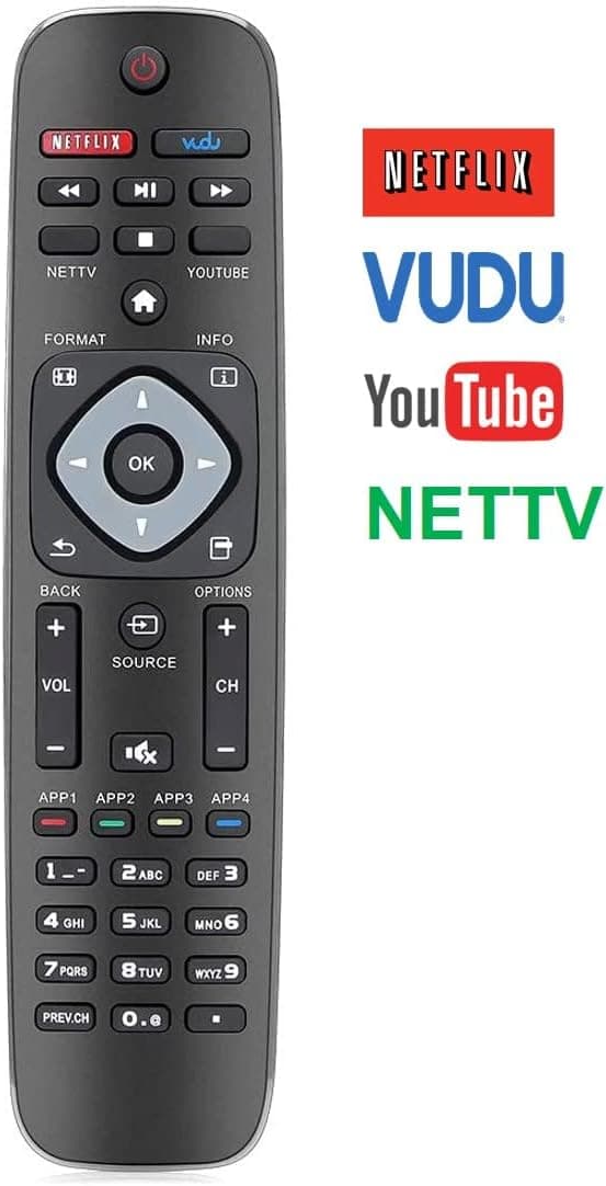 Universal Remote Control for Philips TV, Replacement for All Philips LCD LED 4K UHD Smart TVs Remote