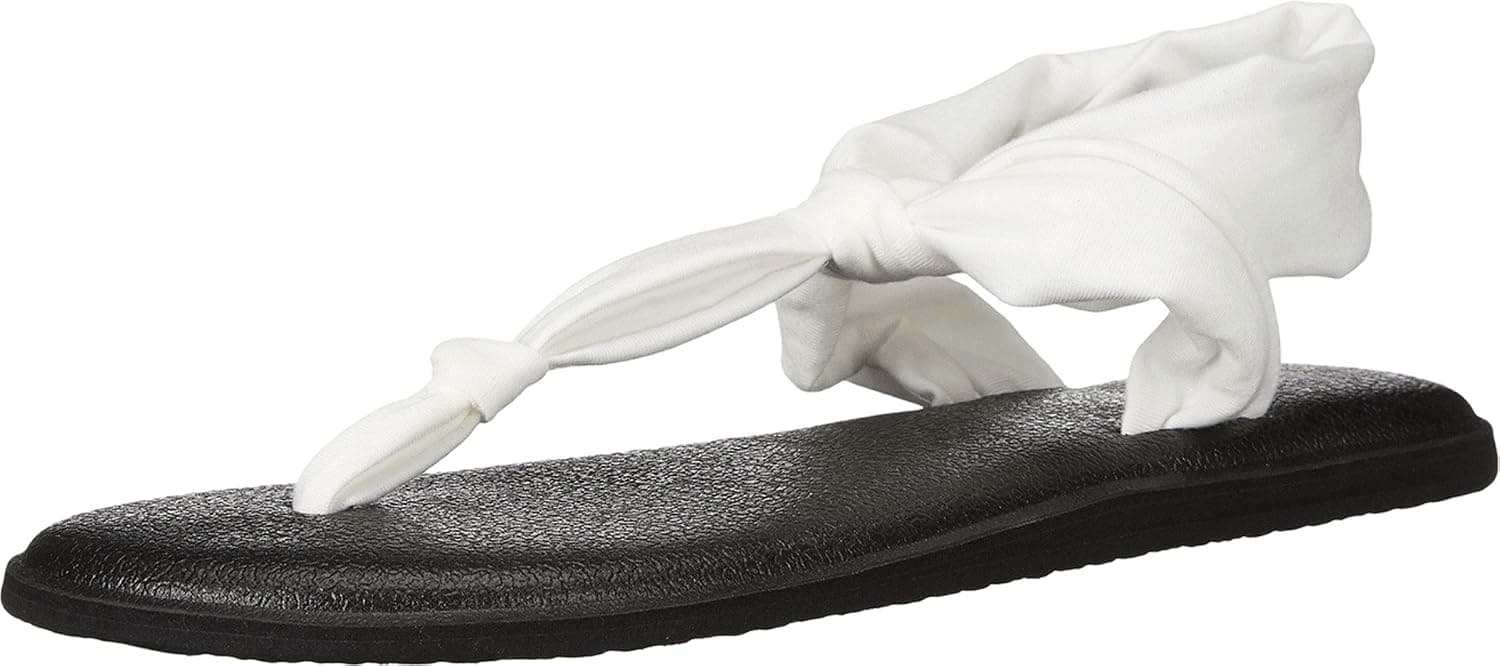 Sanuk Women's Yoga Sling Ella Sandal, White, 9 M US