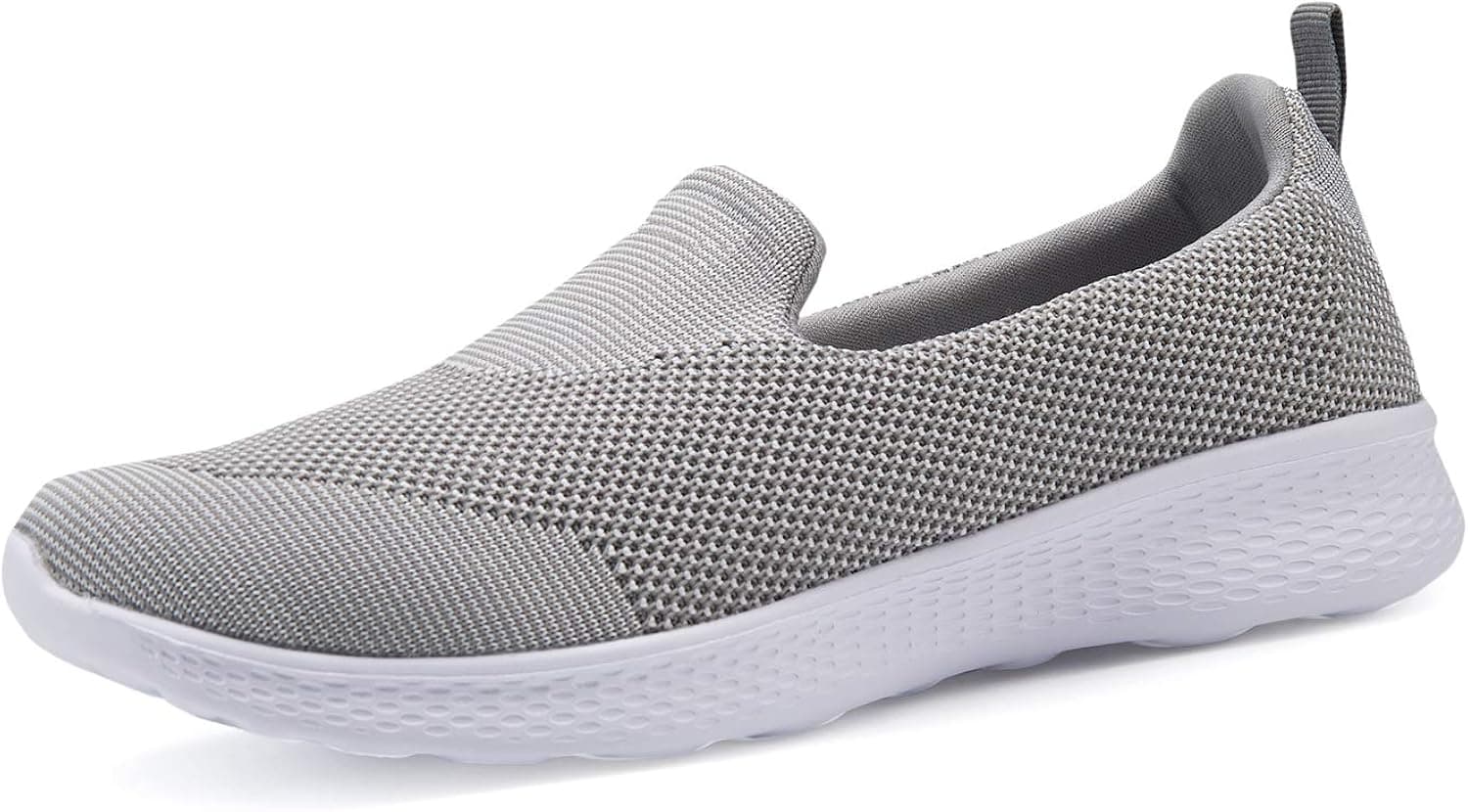 Women's Slip-On Shoes Casual Mesh Walking Sneakers Comfortable Shoes (9.5, Light Grey)