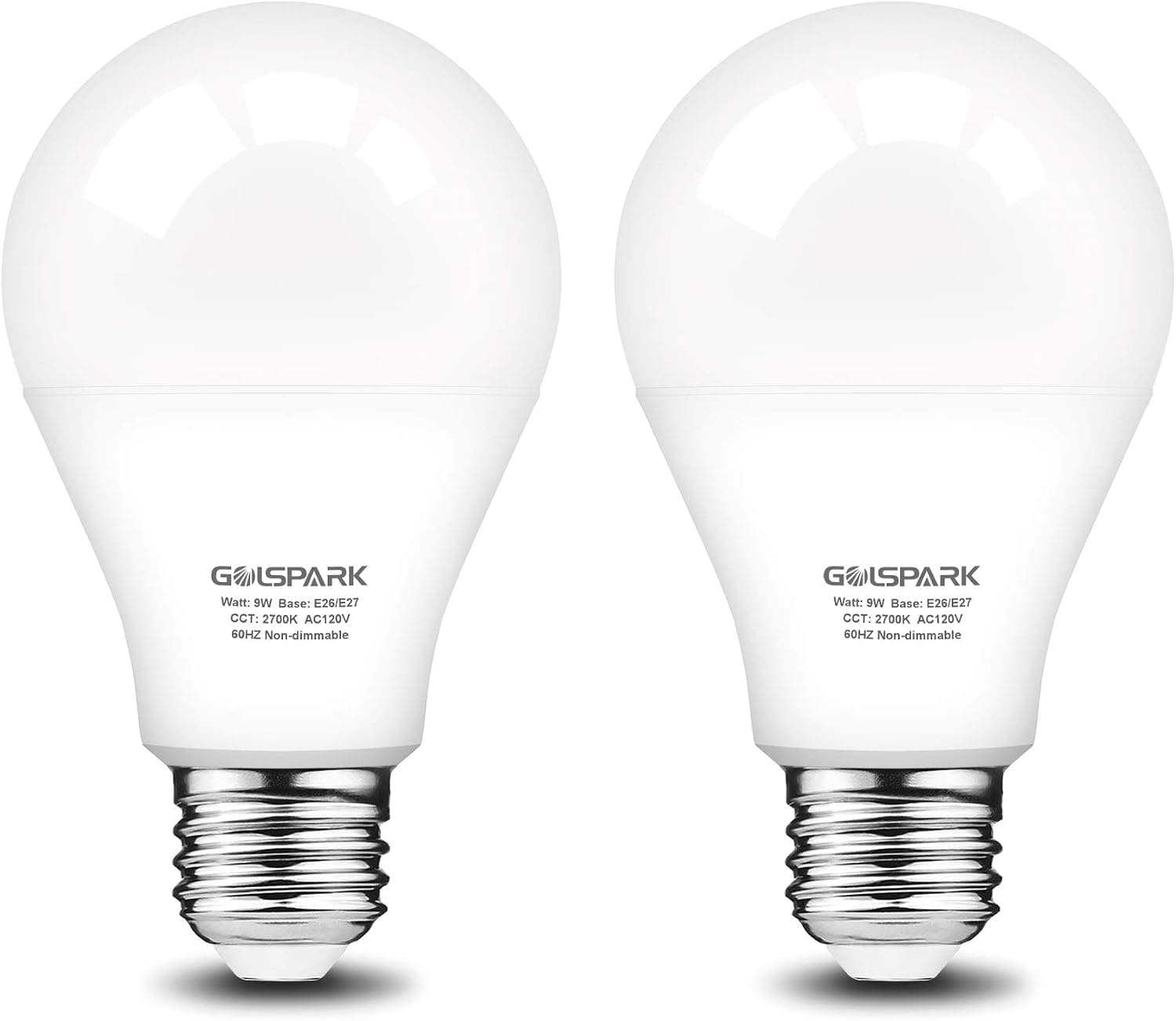 GOLSPARK Motion Sensor Light Bulb 9W (60W Equivalent), Radar PIR Activated LED Bulb,E26 Medium Base,Auto-on/Off Indoor Outdoor Lighting for Porch,Garage,Hallway,750lm,2 Pack (Motion Sensor 2700K)